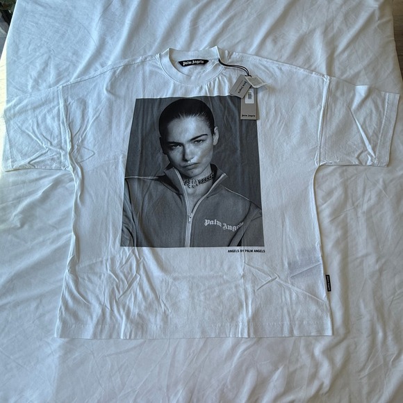 Palm Angels SIMS X PALM Loose Tee White Graphic T-Shirt PMAA041F22JER0020110 L